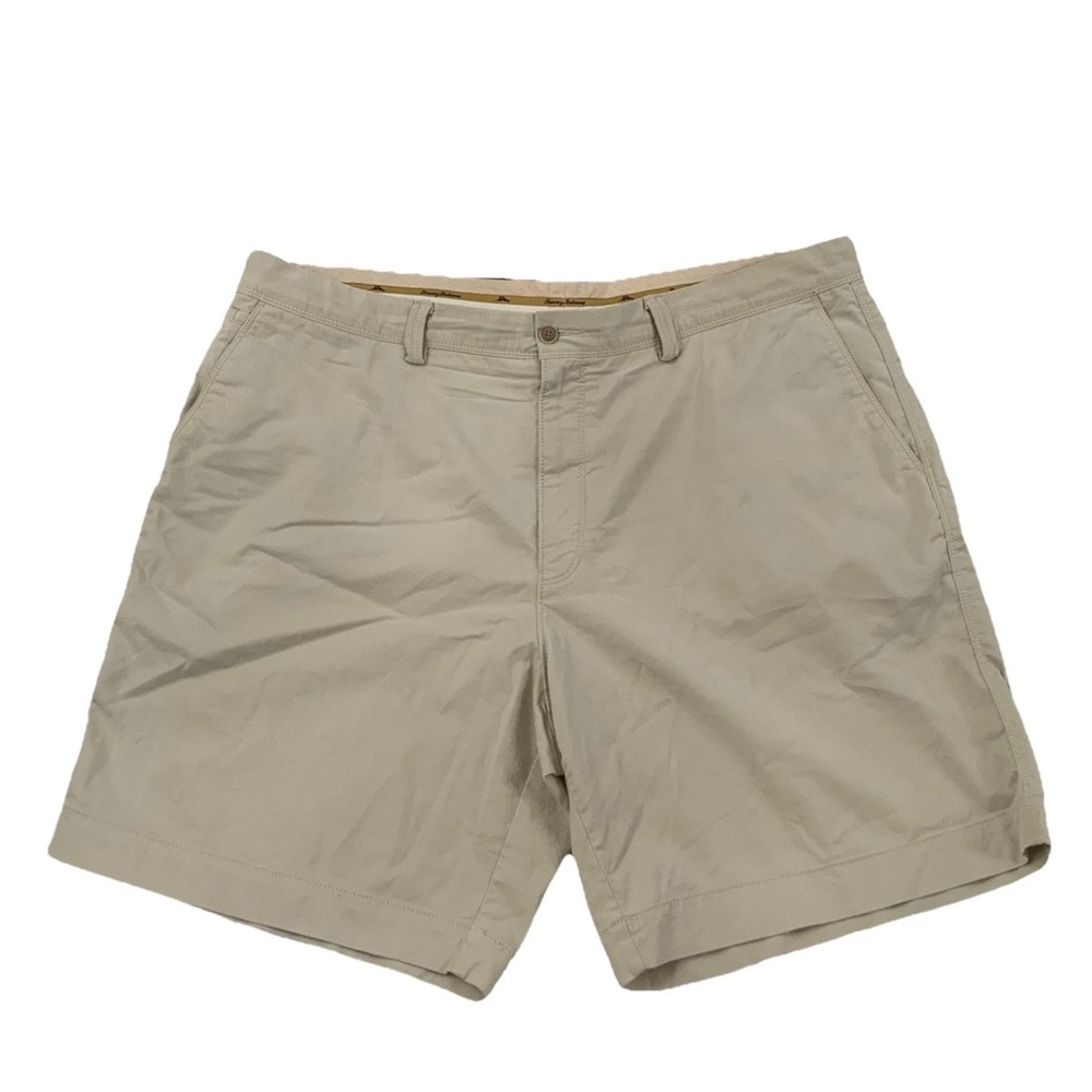 Tommy Bahama Mens 42 Stone Khaki Shorts Coastal Classic Preppy Cotton Blend